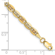 14k 3.8mm Tri-color Gold Pav? Valentino Chain