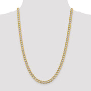 14k 6.75mm Semi-solid with Rhodium Pav? Curb Chain