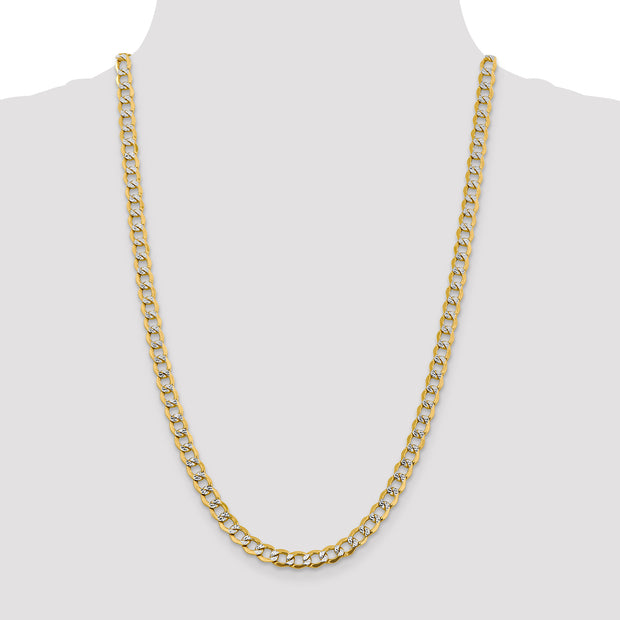 14k 6.75mm Semi-solid with Rhodium Pav? Curb Chain