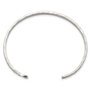 Sterling Silver Polished Hammered Cuff Bangle