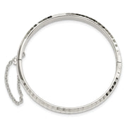 SS RH-plated Polished & D/C 5mm w/ Safety Hinged Children's Bangle
