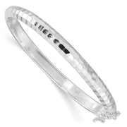 SS RH-plated Polished & D/C 5mm w/ Safety Hinged Children's Bangle