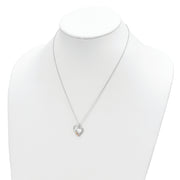 Sterling Silver Rhod-pltd w/12K Accents Created White Opal Necklace