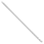 Sterling Silver Rhodium-plated 4.5mm Curb Chain