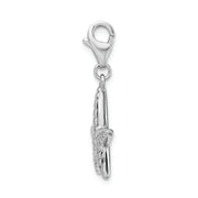 Sterling Silver Amore La Vita Rhodium-plated Polished Starfish Charm