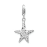 Sterling Silver Amore La Vita Rhodium-plated Polished Starfish Charm