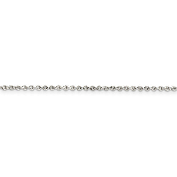 Sterling Silver Rhodium-plated 1.95mm Cable Chain