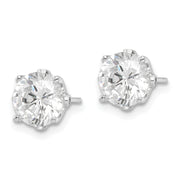 Sterling Silver Cheryl M Rhodium-plated CZ Stud Post Earrings