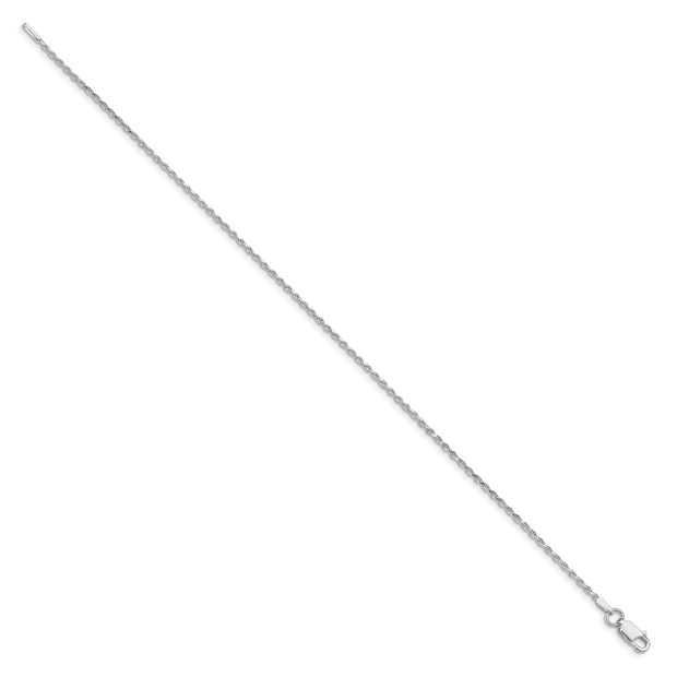 Sterling Silver Rhodium-plated 1.5mm Diamond-cut Rope Chain