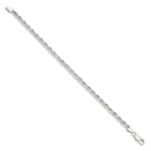 Sterling Silver 4.25mm Diamond-cut Rope Chain
