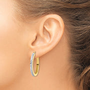 Sterling Silver Gold-plated Diamond Mystique Hoop Earrings