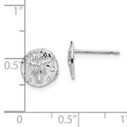 Sterling Silver Rhodium-plated Polished Mini Sand Dollar Post Earrings