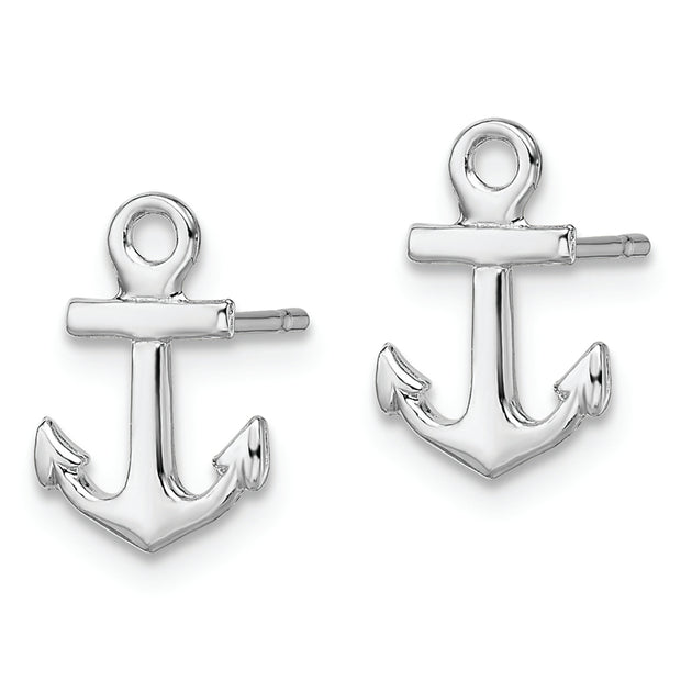 Sterling Silver Polished Mini Anchor Post Earrings