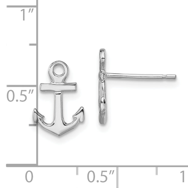 Sterling Silver Polished Mini Anchor Post Earrings
