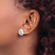 Sterling Silver Rhodium-plated Polished Sand Dollar Post Earrings