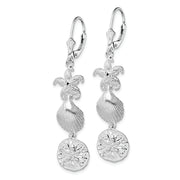Sterling Silver Rhodium-plated Polished Sea Life Leverback Earrings