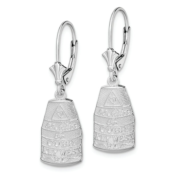 Sterling Silver Polished Key West,FL Leverback Earrings