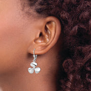 Sterling Silver Rhodium-plated Polished 3D Propeller Leverback Earrings