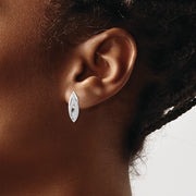 Sterling Silver Rhodium-plated Diamond Fancy Post Earrings