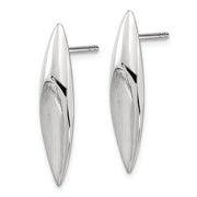 Sterling Silver Satin & Polished Fancy Drop Post Earrings