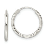 Sterling Silver Diamond-cut 1.5x15mm Endless Tube Hoop Earrings