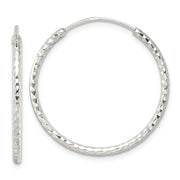 Sterling Silver Polished D/C Endless Hoop Earrings