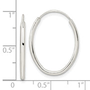 Sterling Silver Polished Endless Oval Hoop Earrings