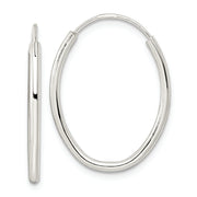 Sterling Silver Polished Endless Oval Hoop Earrings