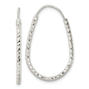 Sterling Silver Polished D/C Endless Hoop Earrings
