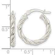 Sterling Silver Polished Twisted Rope Hoop Earrings
