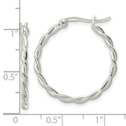 Sterling Silver Polished Twisted Hoop Earrings