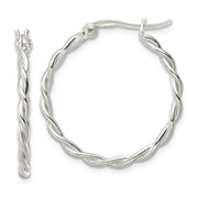 Sterling Silver Polished Twisted Hoop Earrings