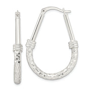 Sterling Silver Polished Fancy Oval Hoop Earrings