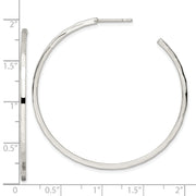Sterling Silver Polished Hammered Hoop Earrings