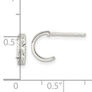 Sterling Silver Polished D/C J-Hoop Post Earrings