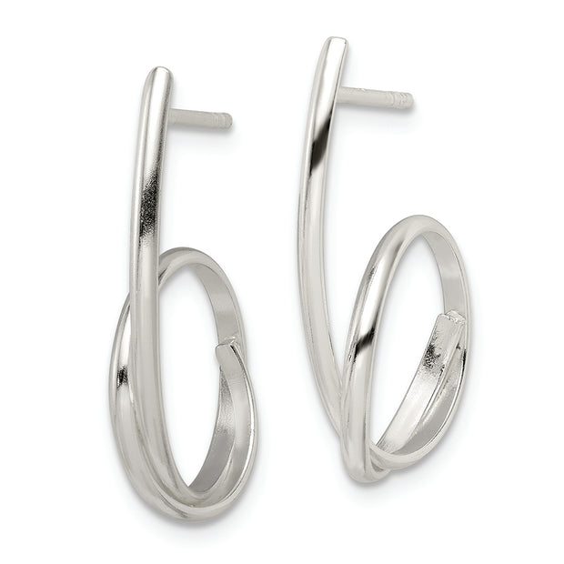 Sterling Silver Polished Swirl Fancy Post Earrings