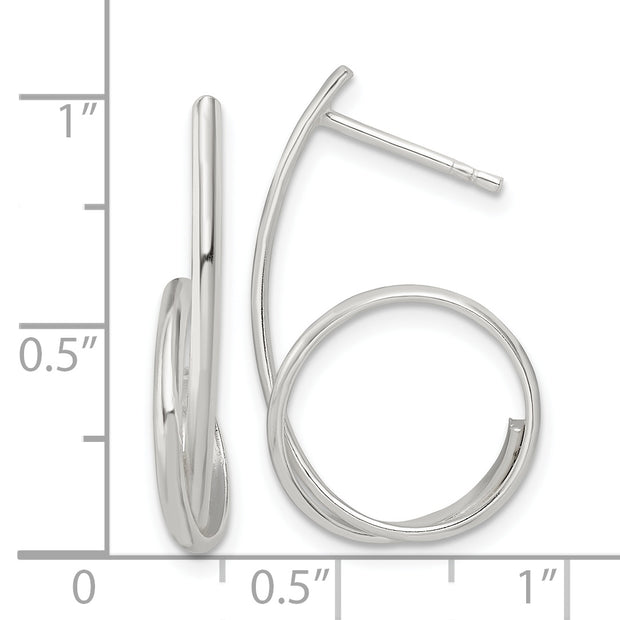 Sterling Silver Polished Swirl Fancy Post Earrings