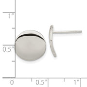 Sterling Silver Polished 12mm Flat Circle Post Earrings