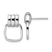 Sterling Silver Rhodium-plated Polished Post Dangle Earrings