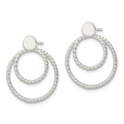 Sterling Silver w/2 Circle Jackets Button Post Earrings