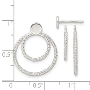 Sterling Silver w/2 Circle Jackets Button Post Earrings