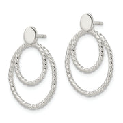 Sterling Silver w/2 Oval Jackets Button Post Earrings