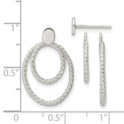 Sterling Silver w/2 Oval Jackets Button Post Earrings