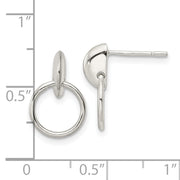 Sterling Silver Circle Dangle Post Earrings