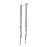 Sterling Silver Chain and Bar Dangle Post Earrings