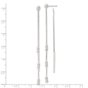 Sterling Silver Chain and Bar Dangle Post Earrings