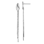 Sterling Silver Rhodium-plated Polished Fancy Chain Post Dangle Earrings