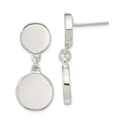 Sterling Silver Polished Discs Post Dangle Earrings
