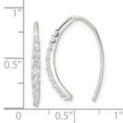 Sterling Silver Polished CZ Threader Earrings