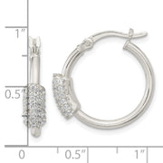 Sterling Silver Polished CZ Hoop Earrings